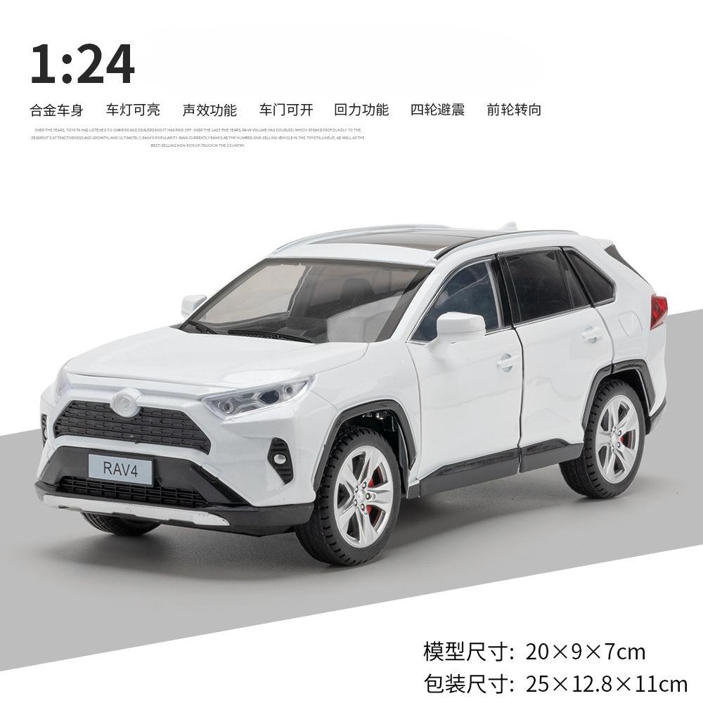 1:24 Rav4 Suv Legierung Auto Modell Druckguss Metall Geländewagen Auto Modell Simulation Ton und Licht Kinderspielzeug Geschenk