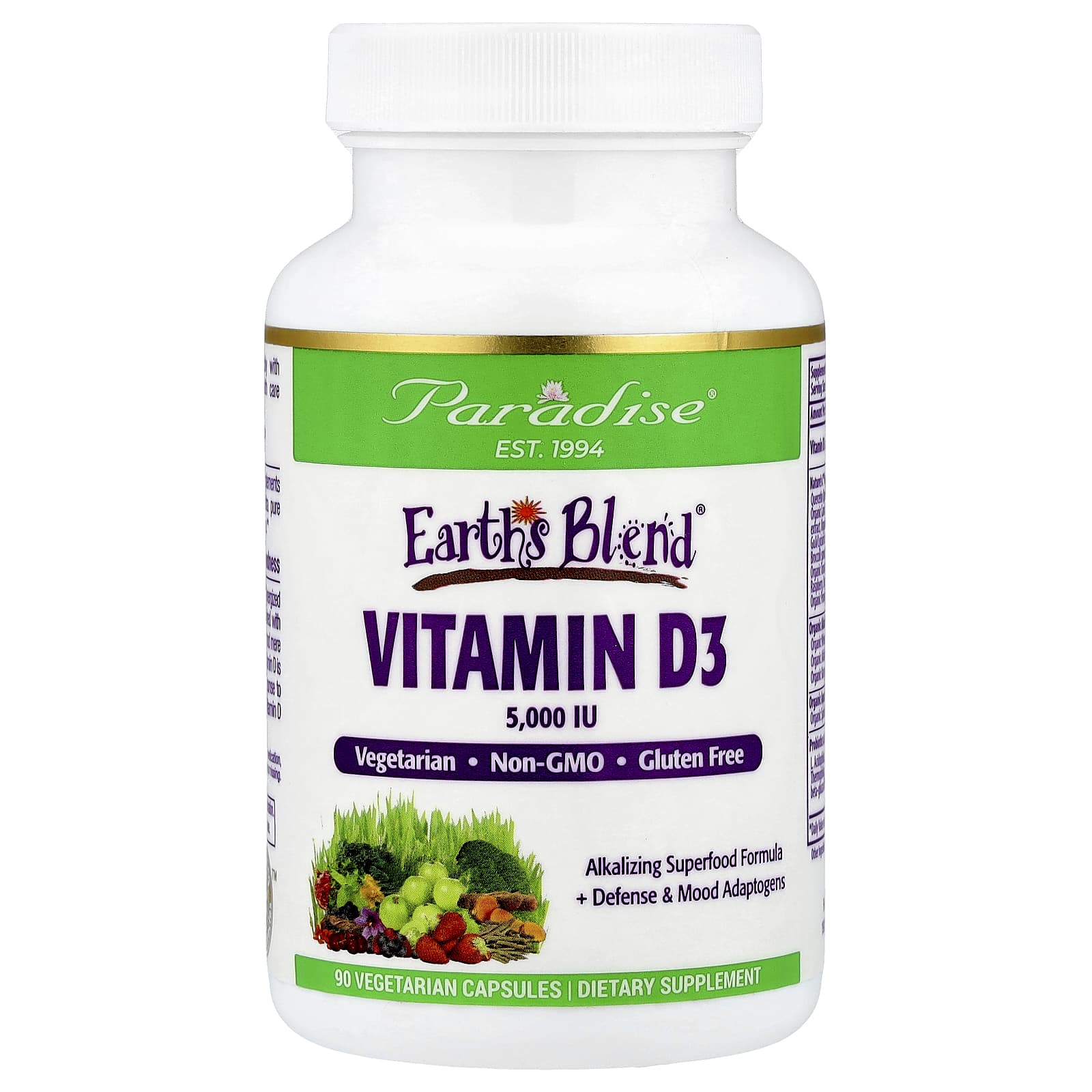 

Earth S Blend, Vitamin D3, 5,000 Iu, 90 Veggie Caps