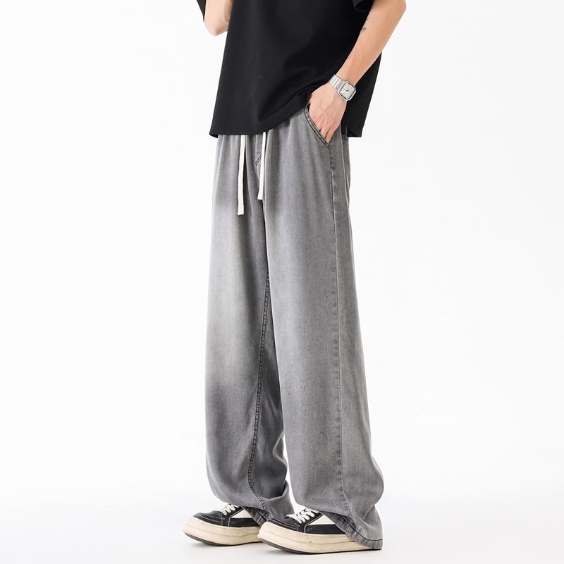 

Летние Новые Эластичные Брюки с Кулиской на Поясе из Ткани Лиоцелл, Универсальные и Модные Мужские Брюки 5XL серый