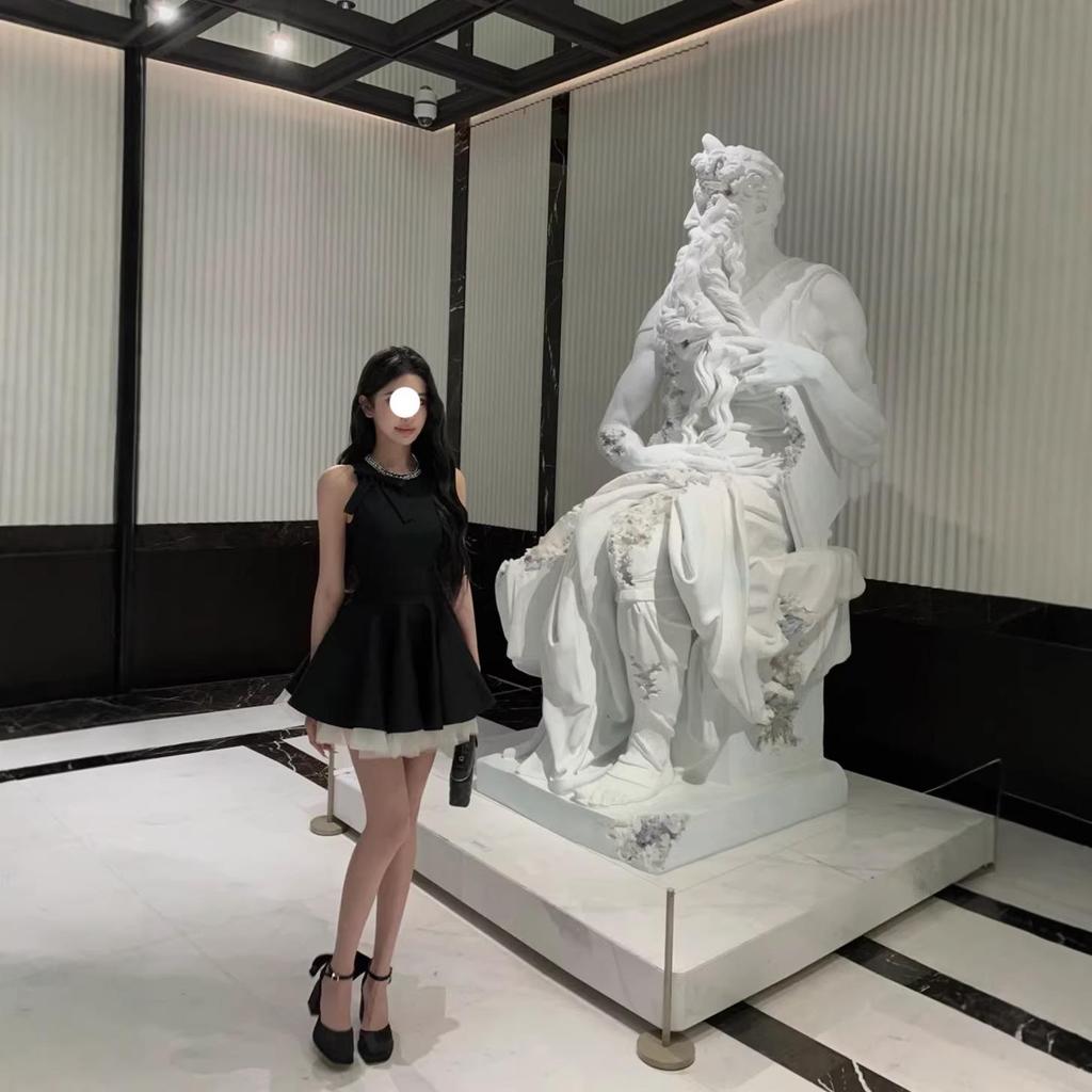 Elegant Sleeveless Slim Black Dress for Women's Summer Birthday Party