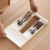 White Retractable Drawer Organizer Multi-compartment Separated Stationery Box  Desktop