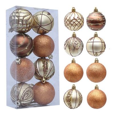 6cm Painted Christmas Ball Shatterproof Colorful Christmas Hanging Ball DIY Crafts Electroplated Xmas Tree Decoration