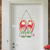 Summer Slippers Hanging Sign Flip Flop Shape Welcome Door Sign Rustic Watermelon Ice Cream Wooden Wreath for Farmhouse Front Door Patio Balcony Wall