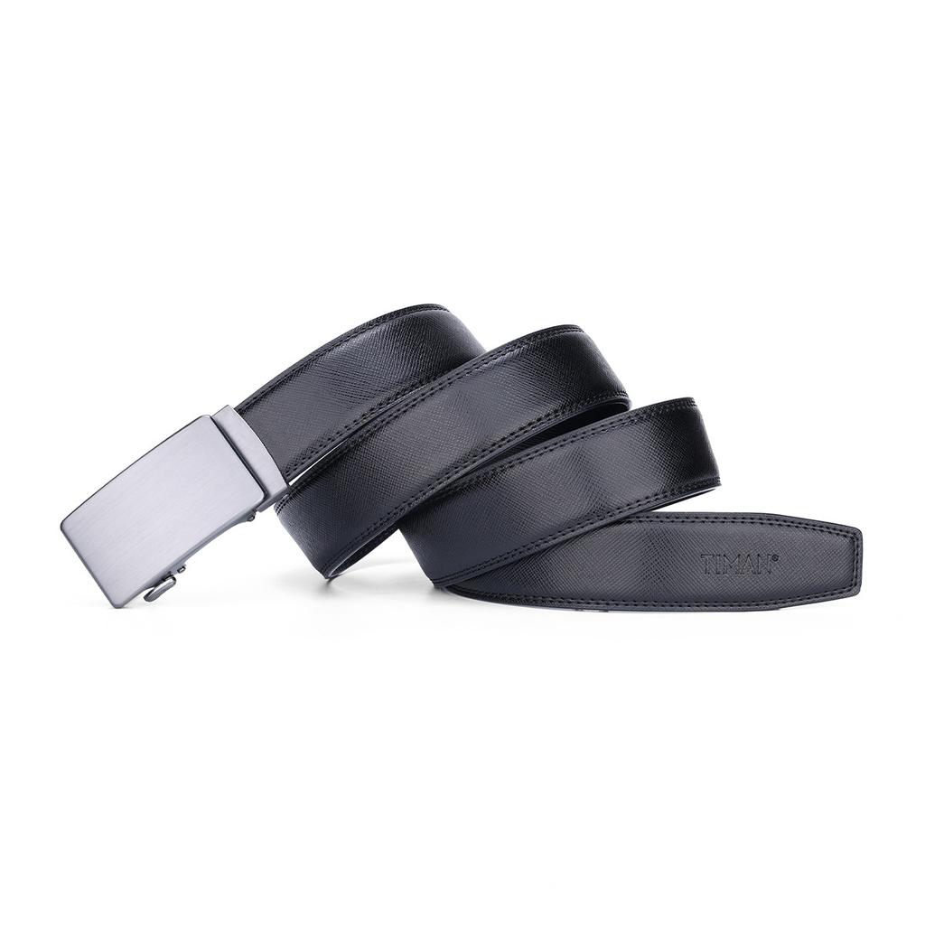 Men'S Versatile Belt Automatic Buckle Black Belt Cowhide Simple Business Casual Pants With Men'S