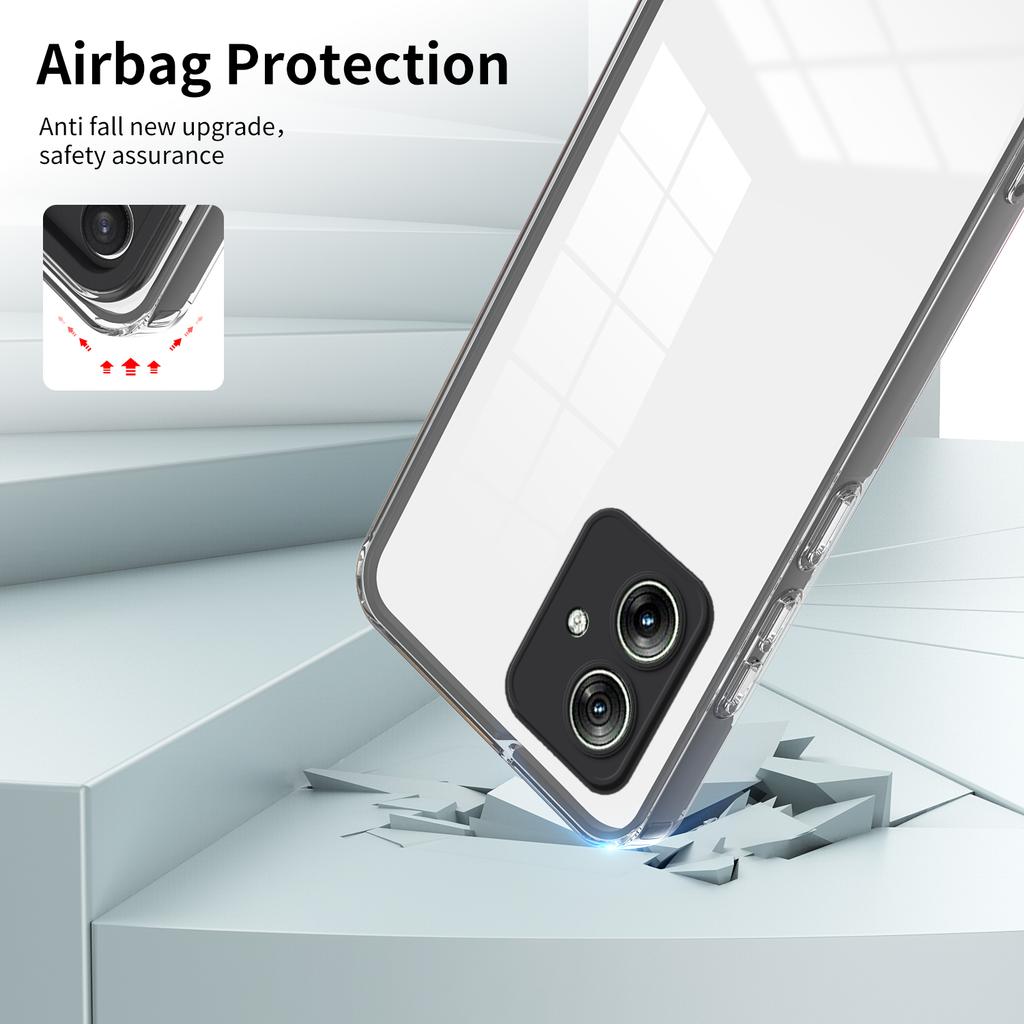 Pro Motorola Moto G54 5G Pouzdro na mobilní telefon TPU+PC Ochrana objektivu Průhledný zadní kryt