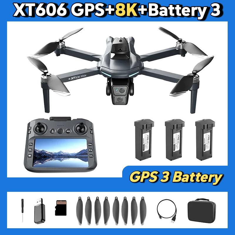For Genuine XT606 MAX GPS Drone 8k Professional 8K HD Camera FPV Wish Screen Drone 360° Obstacle Avoidance Quadcopter Toys Drone