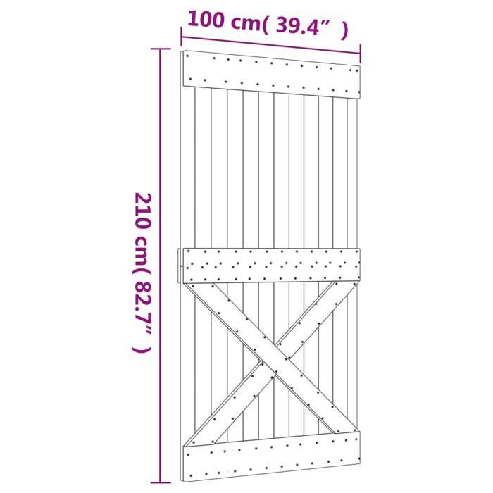 VidaXL Porte coulissante et kit de quincaillerie 100x210 cm pin massif, porte intérieure, porte de grange intérieure 3203271