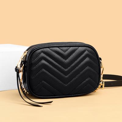 Leather Women'S Bag Shoulder Cowhide Small Square Bag Fashion Trend Chain Small Bag Messenger Bag