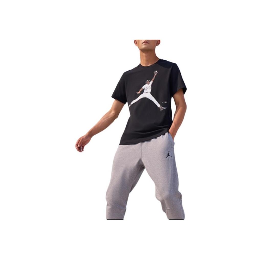 Jordan Flight MVP Letter Number Character Pattern Round Neck Casual Comfortable Short Sleeve T-Shirt Men T-Shirt Black FN5990-010
