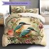 Flower Bird Pattern Bedding Quilt Set  Home Decoration  Gift (1 * duvet cover + 2 * pillowcase  without core)