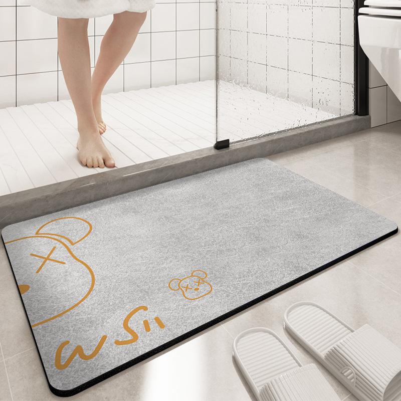 

Коврик из диатомовой грязи, мягкий, для ванной комнаты, впитывающий, нескользящий, коврик для входа в дом, коврик для педали унитаза 40*60CM