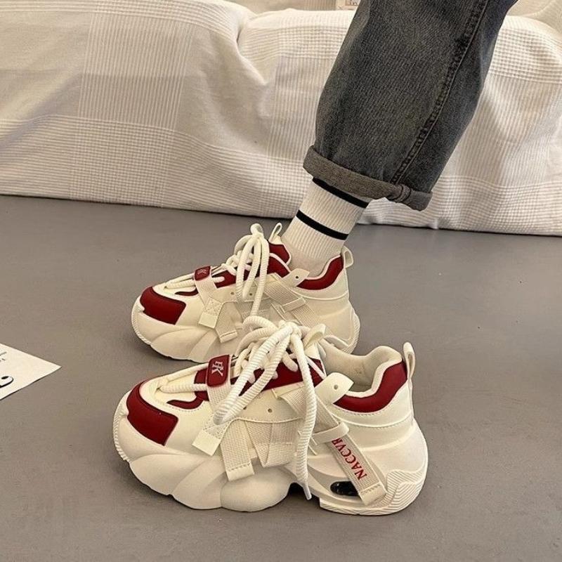 

Женские массивные кроссовки Осень Новые кроссовки Толстая подошва Увеличивающая рост Спортивная обувь Дышащие кроссовки 40