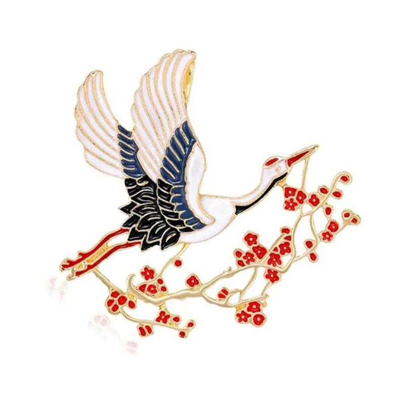 

Elegant Cranes And Plum Blossom Brooch Adornment For Women Featuring High Quality Alloy Perfect For Various Occasions 1