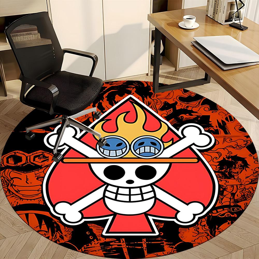 1pc One Piece Logo Office Round Area Rug, Under Office Chairs Bedroom Living Room Home Decor  a1022210
