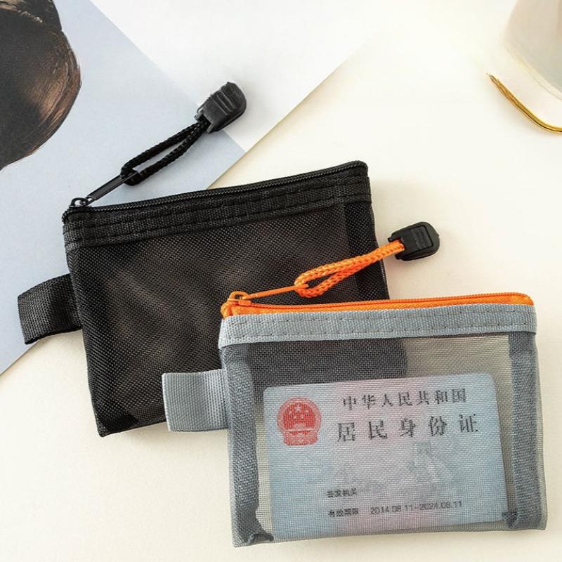 Mesh Makeup Bag Mini Zipper Women Cosmetic Organizer Coin Purse Cute Wallet Small Storage Pouch