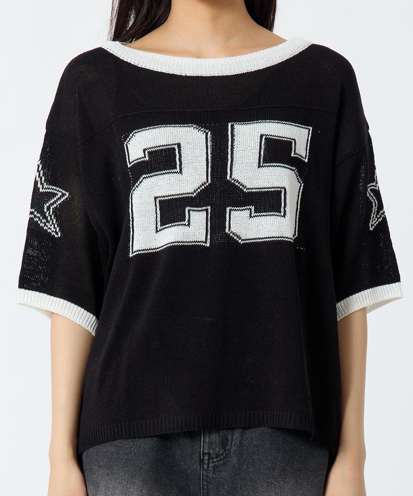 ANDTHEOTHER Oversized Round Neck Short Sleeve Knit Black