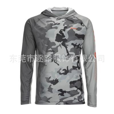 Mens Quick-Dry Fishing Shirt With Hood UV Protection Breathable Long Sleeve Outdoor Casting Top Summer