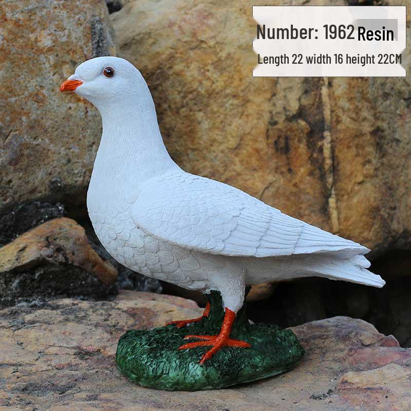 Resin White Pigeon Figurine for Outdoor Garden Decoration