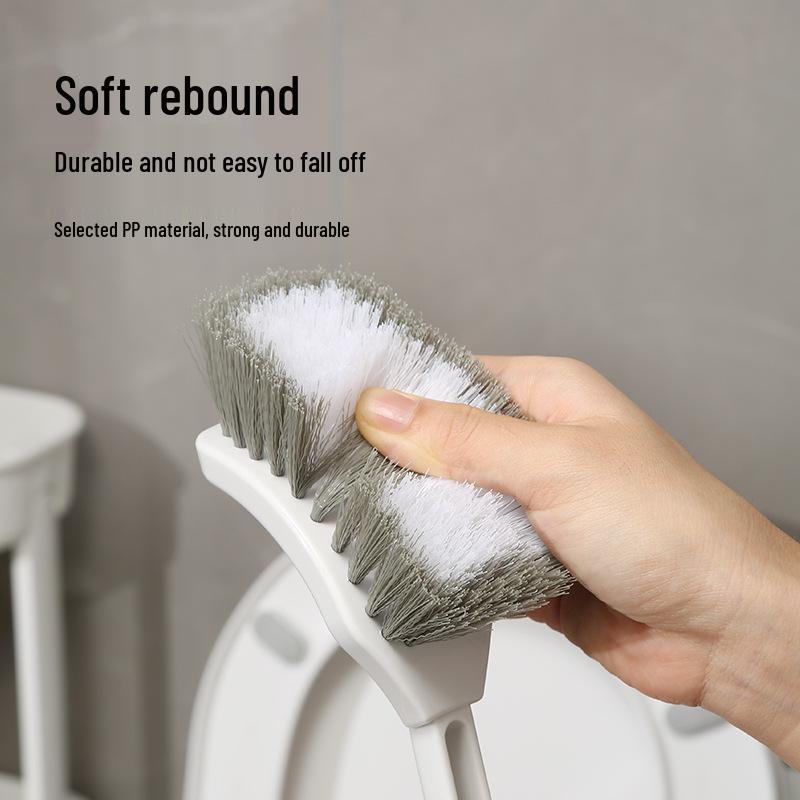 Punch-Free Wall-Mounted Soft Bristle Toilet Brush with Long Handle