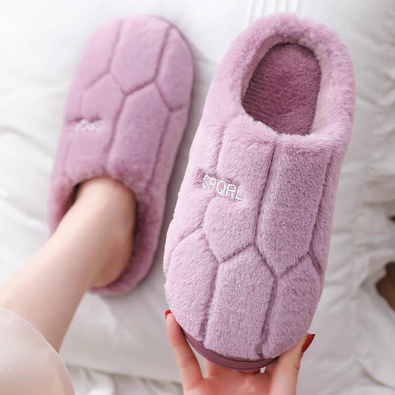 New cotton slippers autumn and winter women wear warm cotton mop home non-slip couple hair slippers men