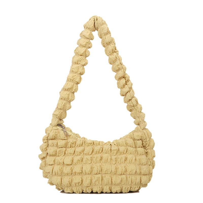 Fashion cloud bag simple shoulder armpit bag niche personality pleated hand bag trend