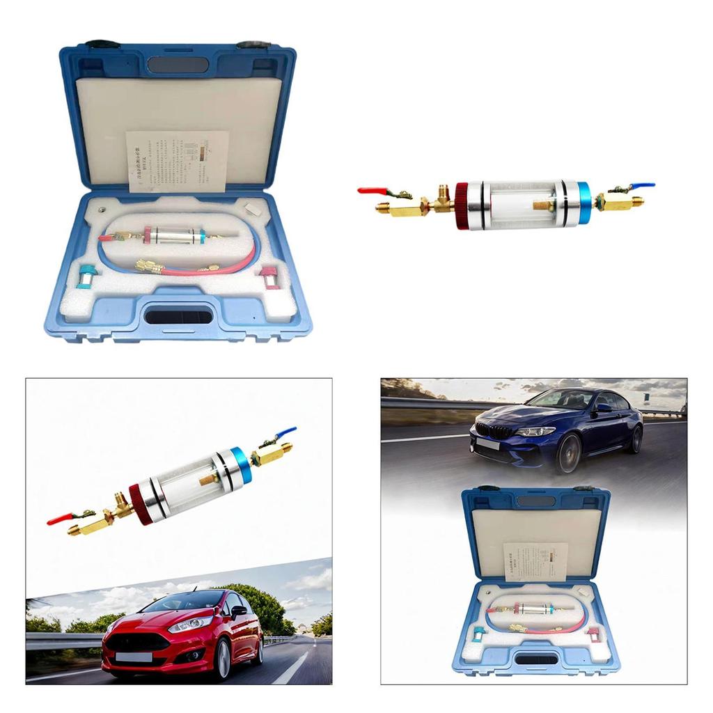 Car Air Conditioning Oil Filler Practical Aluminum Alloy Stable Refrigeration Oil Regulator Auto Repair Tool for Vehicle