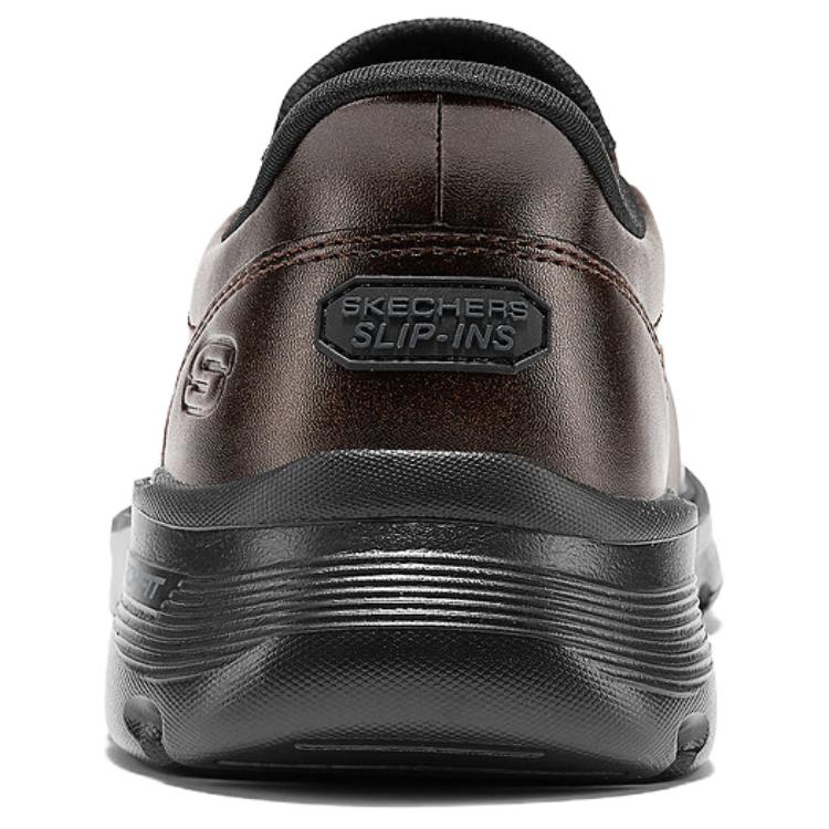 Skechers Casual Men Dark Brown Casual Leather Shoes Comfortable Versatile 205518-DKBR