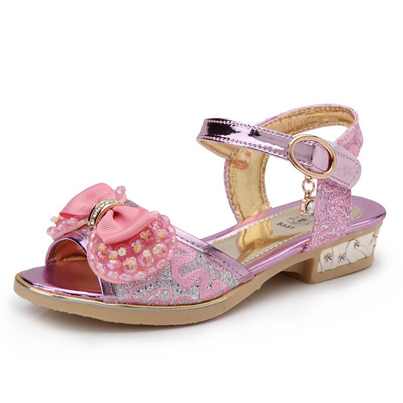 2025 Summer Korean Style High-Heeled Fish Mouth Sandals for Girls - Student & Children's Sizes Available.