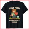 Mother Pixel Mom Mother's Day Black Cotton T-Shirt S-5XL
