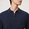 SEVEN Men's Wool-Blend Herringbone Jacquard Polo Sweater