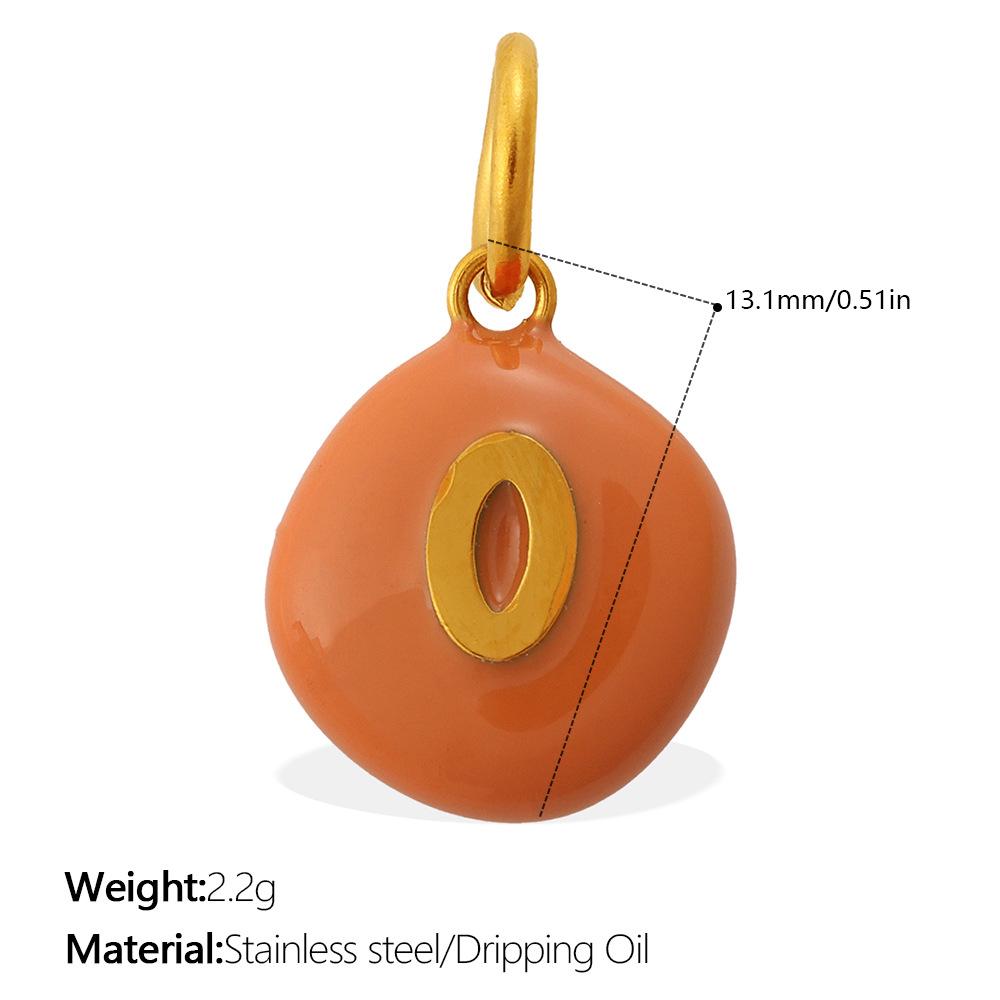 Sweet Wind Color Creative Doudou Digital Pendant, Stainless Steel Dripping Dopamine Round Brand Accessories
