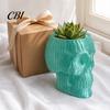 Vase Mural Gothique Cache-pot Crâne, Tête Squelette Suspendue Effrayante Support pour Lierre Pot de Fleurs pour Halloween Salon Chambre Décoration de Maison Pièce Maîtresse