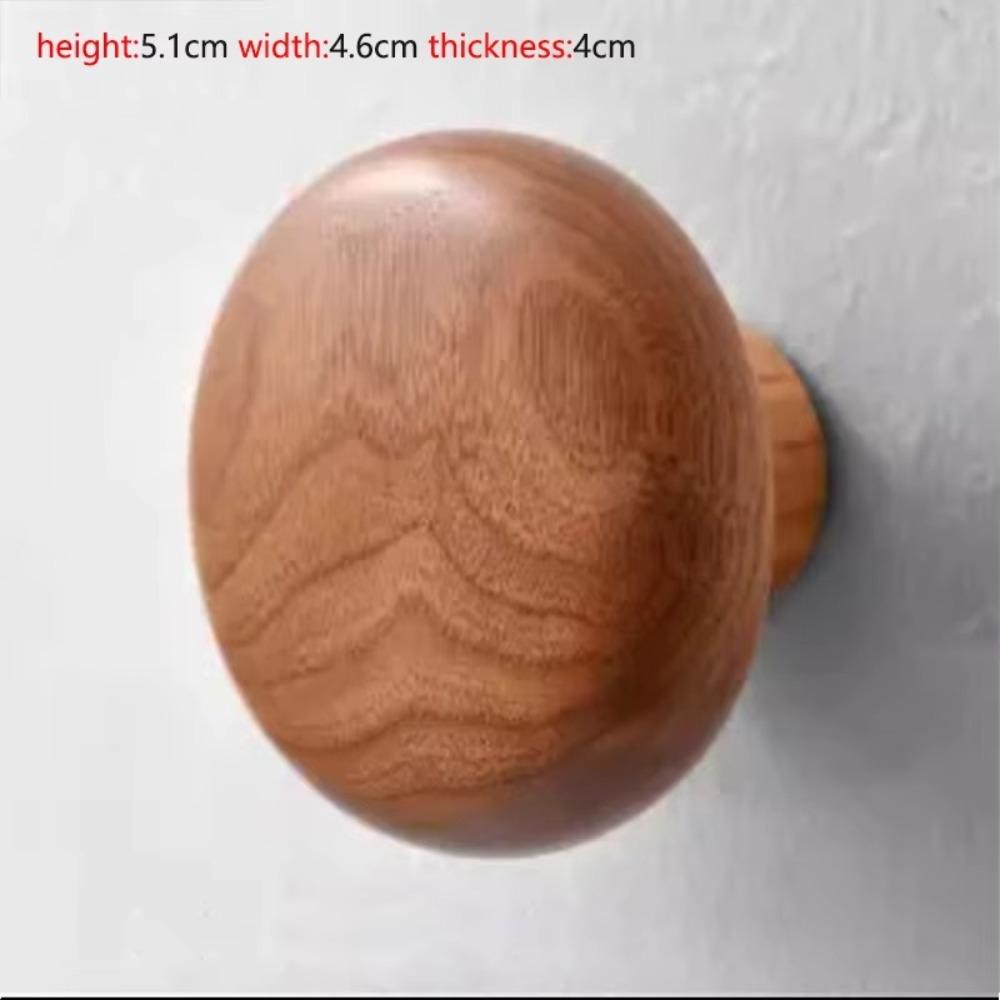 Natural Wood Wall Mounted Coat Hook Key Hat Scarf Handbag Storage Hanger