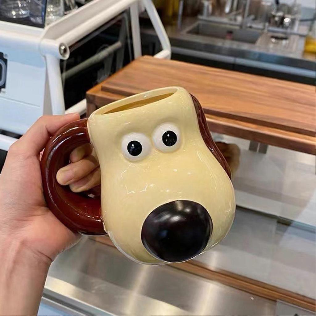 Gromit Cartoon Dog Mug Ceramic Cute Dog Cup Large Capacity Multipurpose Mug for Water Coffee Milk