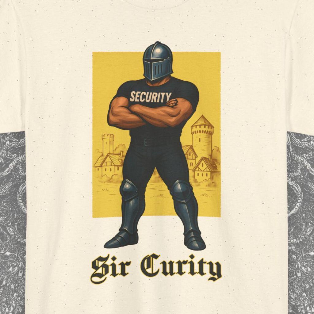 Sir Curity Funny Shirt Medieval Knight Meme Gift, Vintage Funny Security T-shirt, Edgy Dark Humor T-shirt for Men Women, GenZ Gift Shirt