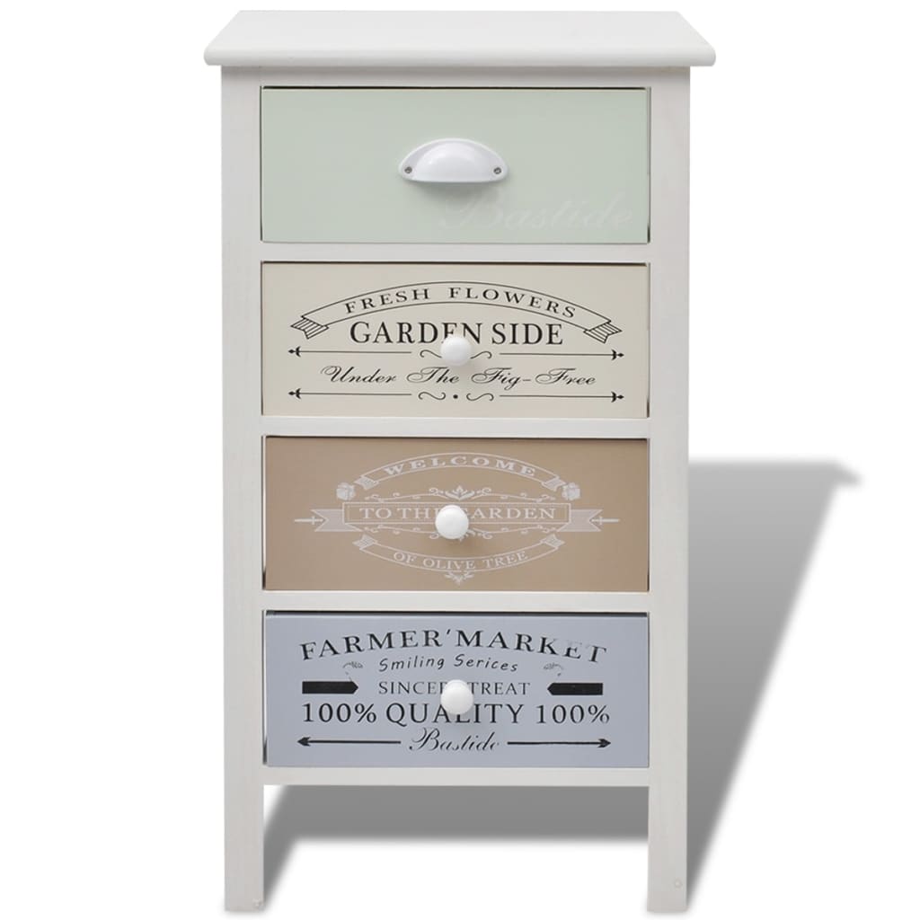 Vidaxl French Cabinet with 4 Drawers, Wooden