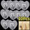 Heart Shape Transparent Hook Non Punching Plastic Love Hangers Holder Self Adhesive Key Towel Multi-Purpose Hook Wall Key Holder