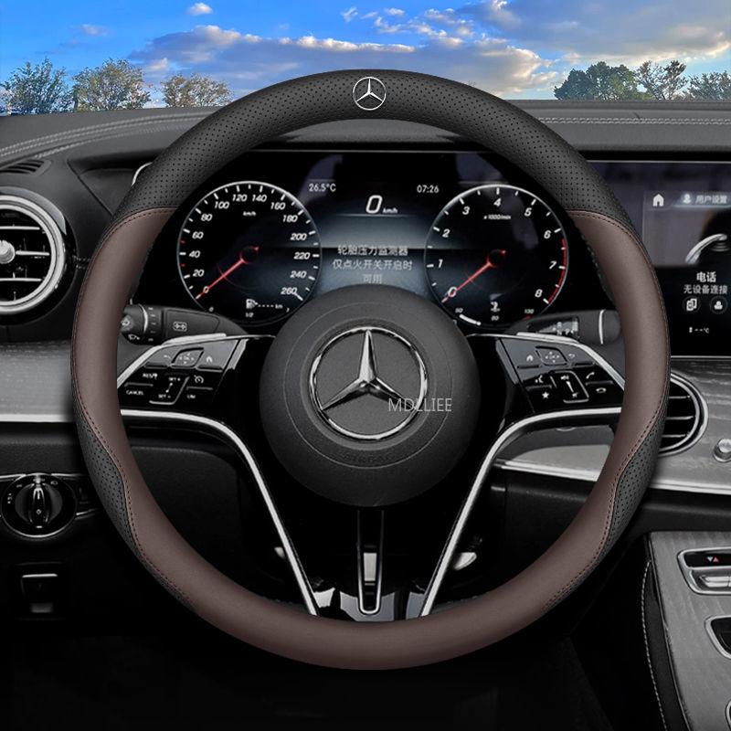 38CM Car Steering Wheel Leather Cover Auto Interior Accessories For Mercedes Benz AMG GLE GLS CLA CLE GLC CLS GLA W223 W213 W206