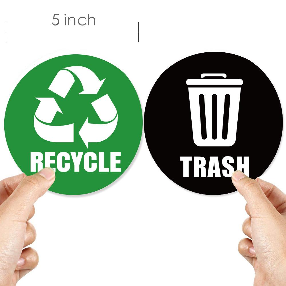 Recycling Bin Identification Stickers-LF007 Waterproof Adhesive Labels for Waste Sorting Recyclable Non-Recyclable