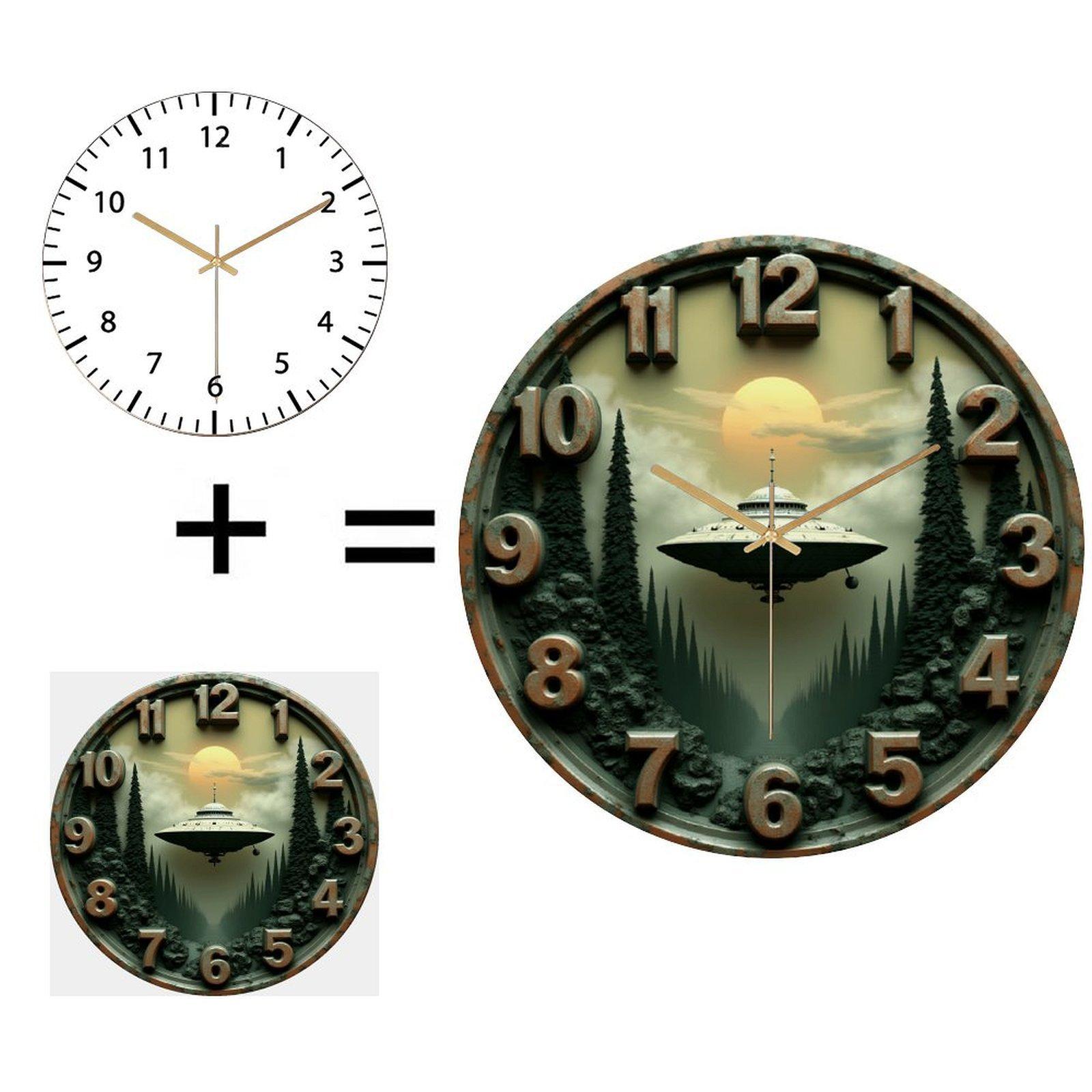 30cm Round Glass Wall Clock A Smart and Profitable Addition to Your Inventory (White,12 in(30.48cm)) белый