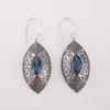 London Blue Topaz Gemstone 925 Sterling Silver Jewelry Dangle Earrings 2.15" CE-20-9