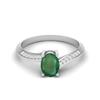 925 Sterling Silver Oval 1.28 CT  Emerald Gemstone Ring