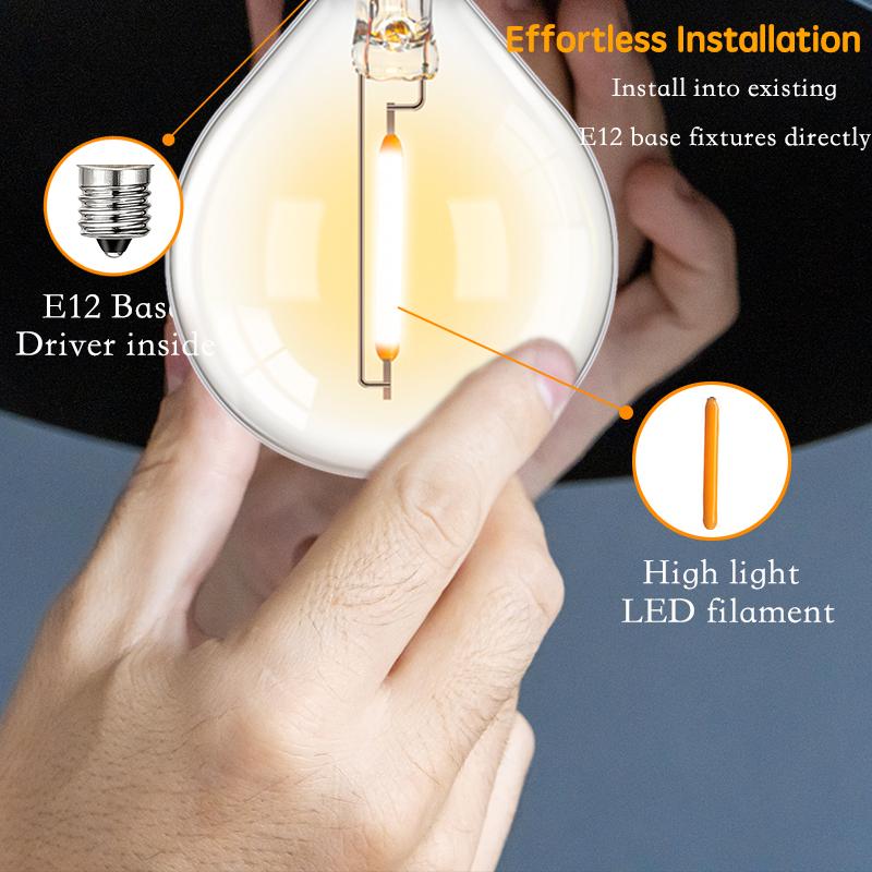 Patio String Lights Colorful G40 RGB Festoon Light Chain Outdoor EU US E12 Retro Street Garland For Garden Backyard Decoration