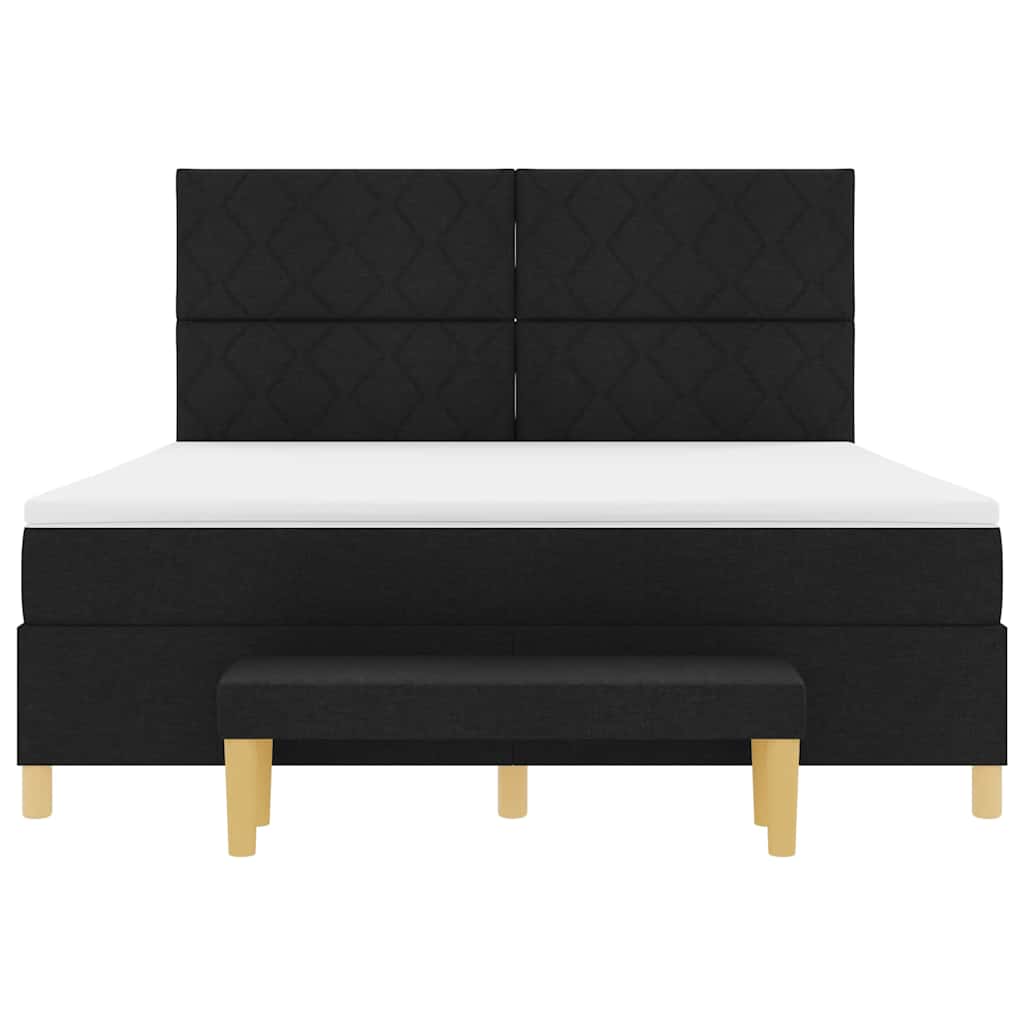 Boxspring Bed with Headboard Black 200 x 180 cm Fabric