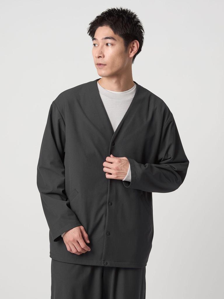 [United Arrows Green Label Relaxing] FREELITCH Collarless Cardigan - Stretch - 32261790124 0930 BLACK(09) S