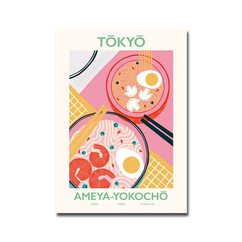 

Постер японской кухни Токио с клубникой Печать Санта-Крус Картина на холсте Скандинавское настенное искусство Гостиная Домашний декор Кухня Картина 21x30cm No Framed