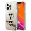 Karl Lagerfeld Klhcp13Xkicgld Iphone 13Pro Max 6,7 Zlatý/Gold Pevný obal Tekuté třpytky Hlava Karl&Choupette