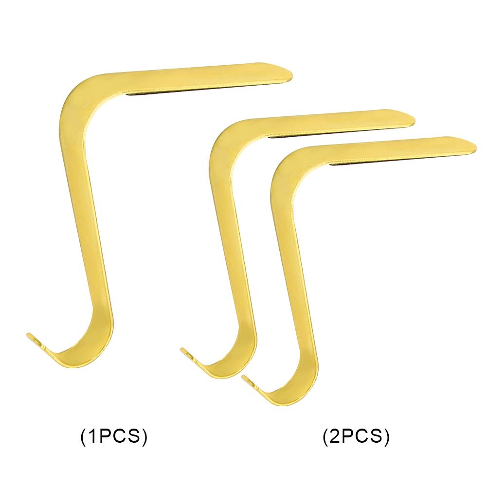 Christmas Fireplace Stocking Hanger Metal Stocking Pendant Hooks Multi-Use Socks Holders Ornament for New Year Decorations