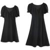 2024 Plus Size French Slit Slimming Black Summer Dress for Women