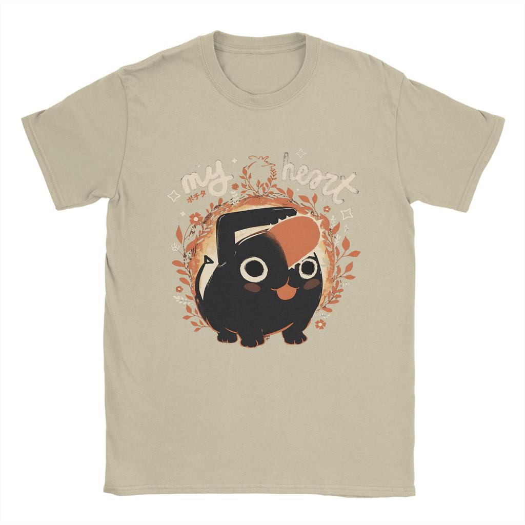 My Chainsaw Heart Pochita Chainsaw Man T-Shirts Men  Awesome 100% Cotton Tees Crewneck Short Sleeve T Shirts Gift Idea Clothes